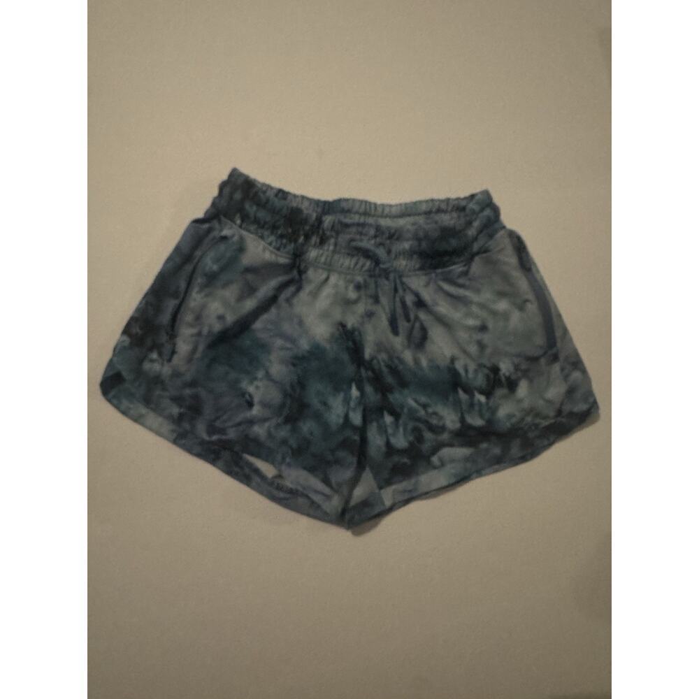 Athleta Girl Tie Dye Athletic Shorts Youth M 8-10 Blue Green Running